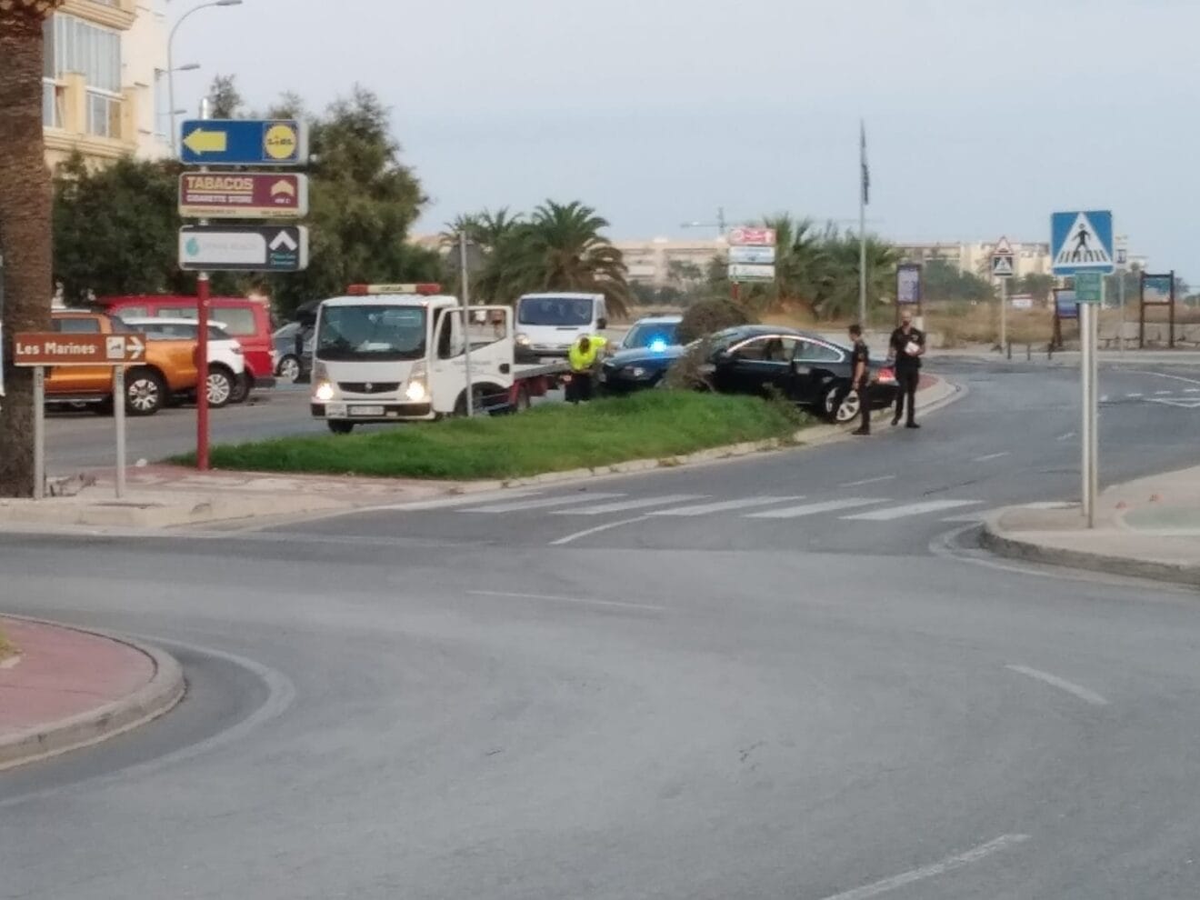 Accidente frente a Punta del Raset