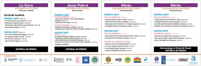 Segunda jornada del Riurau Film Festival 2019 2 cuatriptico riurau cinema festival