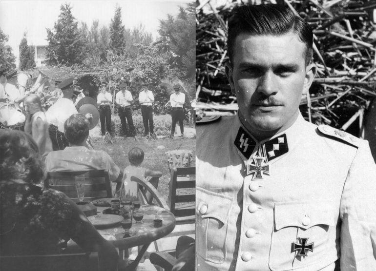 Feierlichkeiten, die in Dénia von einem ausgewachsenen Nazioffizier gefeiert wurden