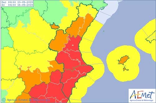 Imagen: Alerta roja por lluvias para el viernes 13 de septiembre
