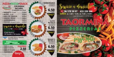 Carta de pizzas en Dénia – Taormina