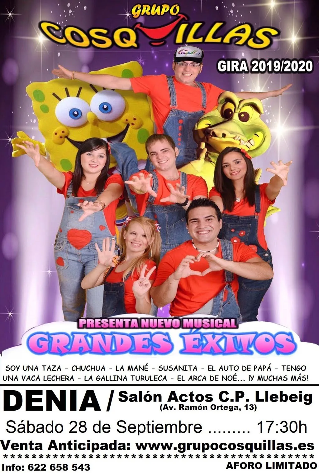 Canta y baila con Grupo Cosquillas en un gran espectáculo para niños 1 Imagen: Cartel musical infantil del Grupo Cosquillas en Dénia