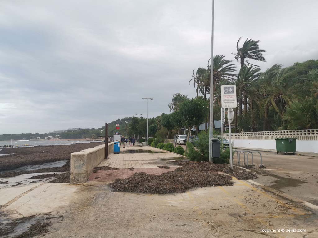 Estado de la playa a causa del temporal de lluvia