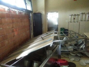 pared interior del cdt caida por el tornado