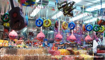 Puesto de golosinas de la feria