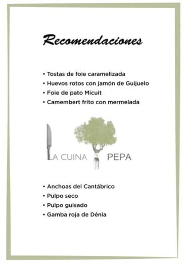Recomendaciones – La Cuina de Pepa