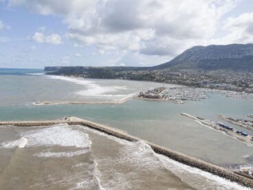 Vista aérea del temporal en Dénia