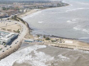 Vista aérea del temporal en Dénia