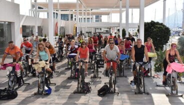 Alumnos de la clase de Spinning