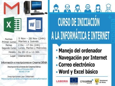 Cartel curso de iniciación a la informática e Internet