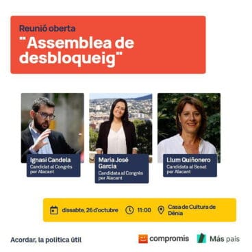 Cartel de la reunión abierta de Compromís