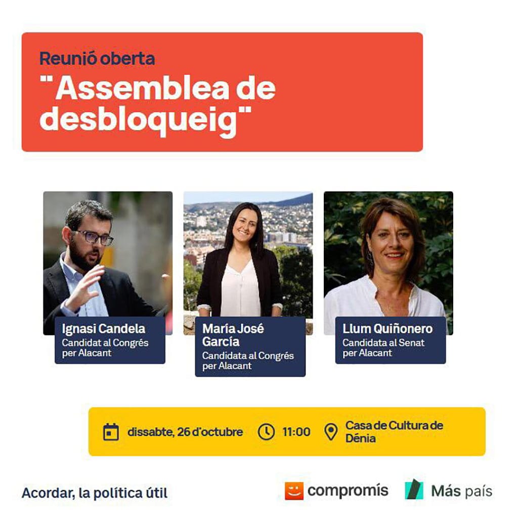 Imagen: Cartel de la reunión abierta de Compromís