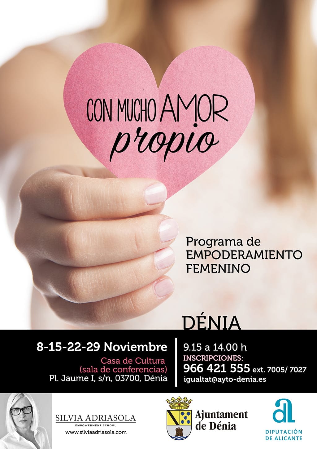 Imagen: Cartel del taller Con mucho amor propio