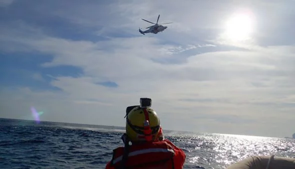 Imagen: Helicóptero Helimer durante un simulacro