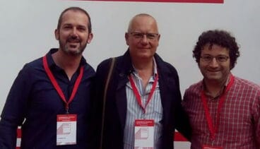 Jordi Serra junto a Vicent Grimalt y Óscar Mengual