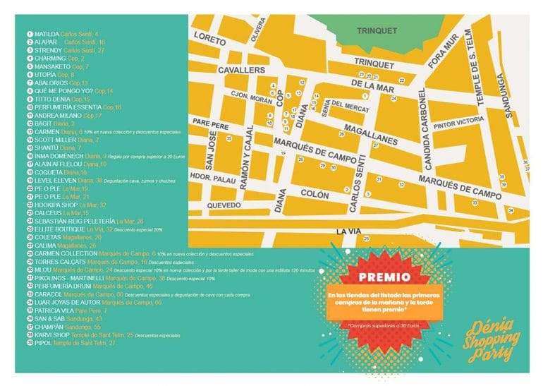 Mapa de comercios que se suman al evento