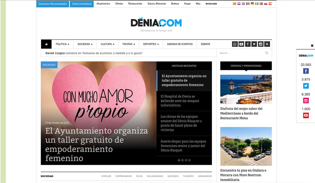 Imagen: Portada de Dénia.com