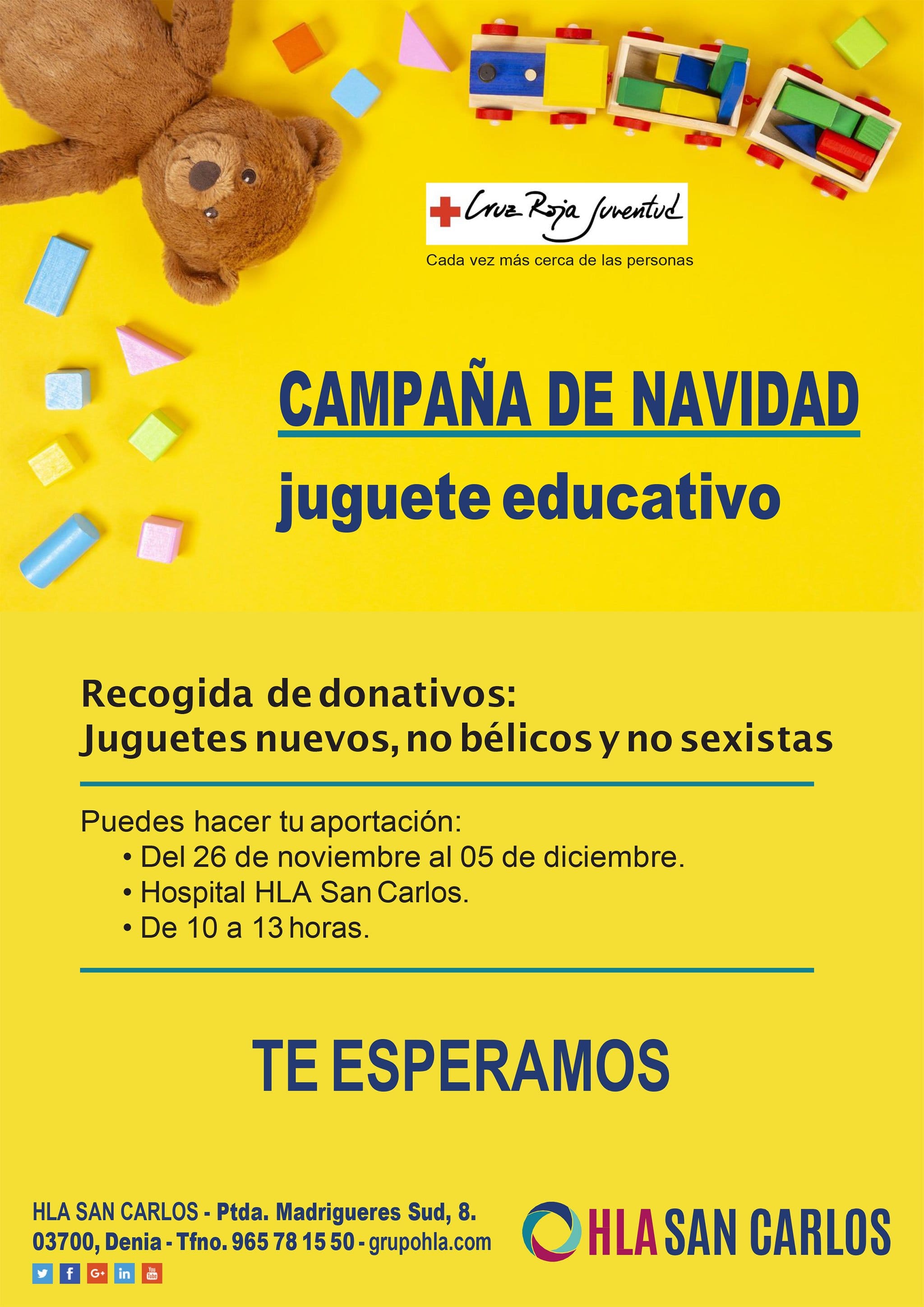 Imagen: Campaña de recogida de juguetes de HLA San Carlos y Cruz Roja Dénia