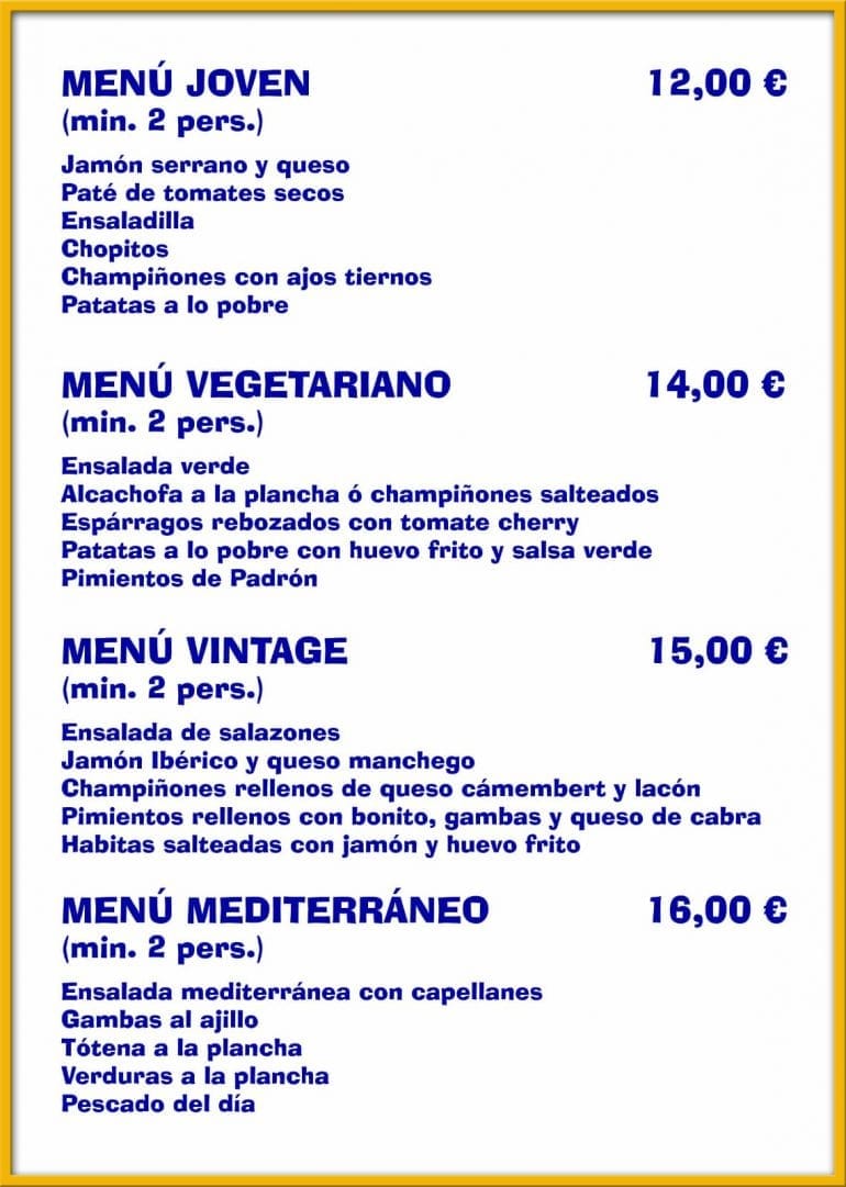 El Mosset menú de empresas