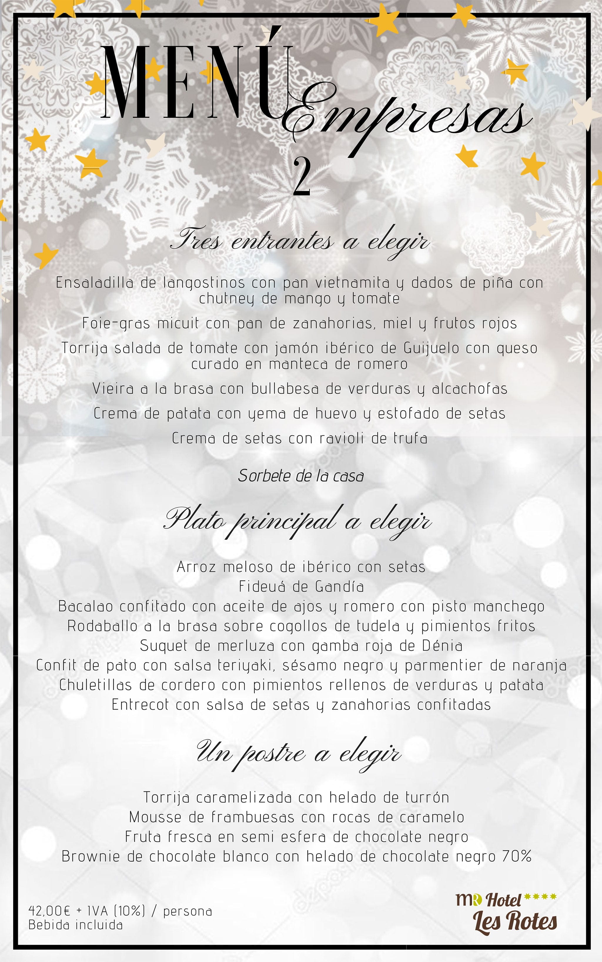 Imagen: Menú de empresa opción 2 - Hotel Les Rotes
