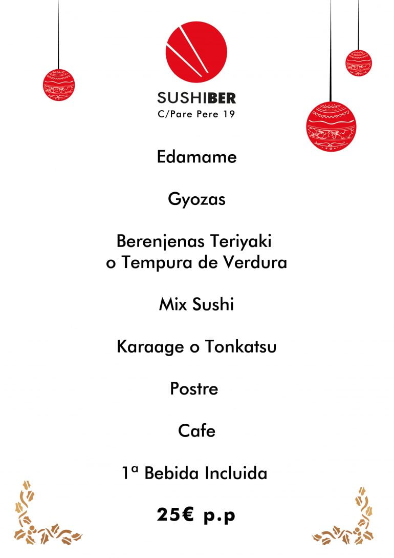 Christmas menu in Dénia - Sushiber