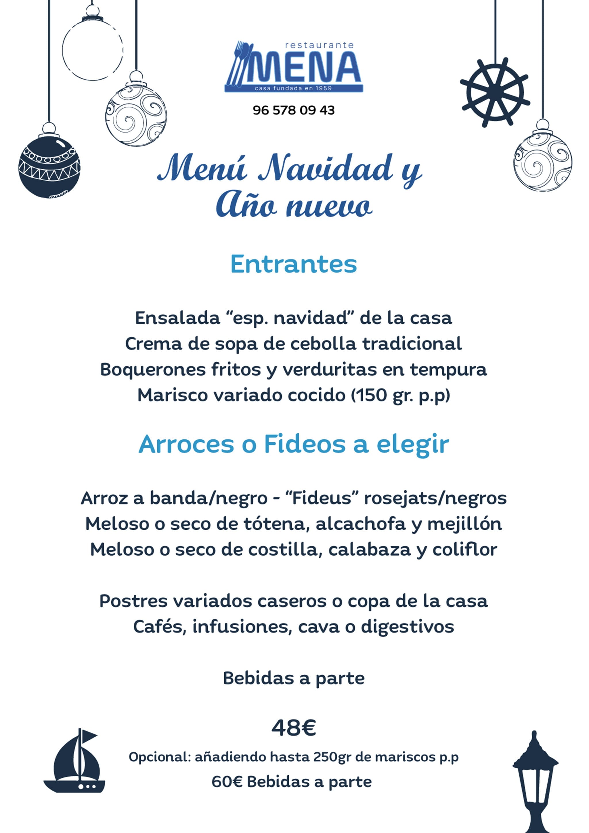 Stampare Menu Di Natale.Menu Di Natale E Capodanno A Denia Restaurante Mena Denia Com