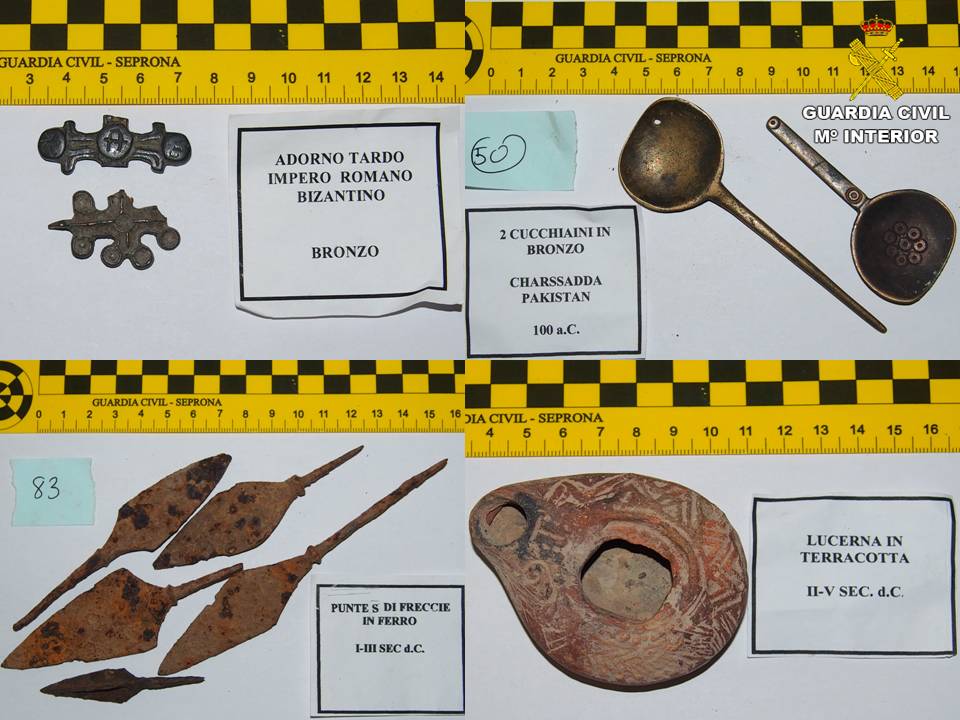 Tres detenidos por una subasta ilegal de piezas arqueológicas en una tienda de antigüedades de Dénia 1 Imagen: Piezas recuperadas
