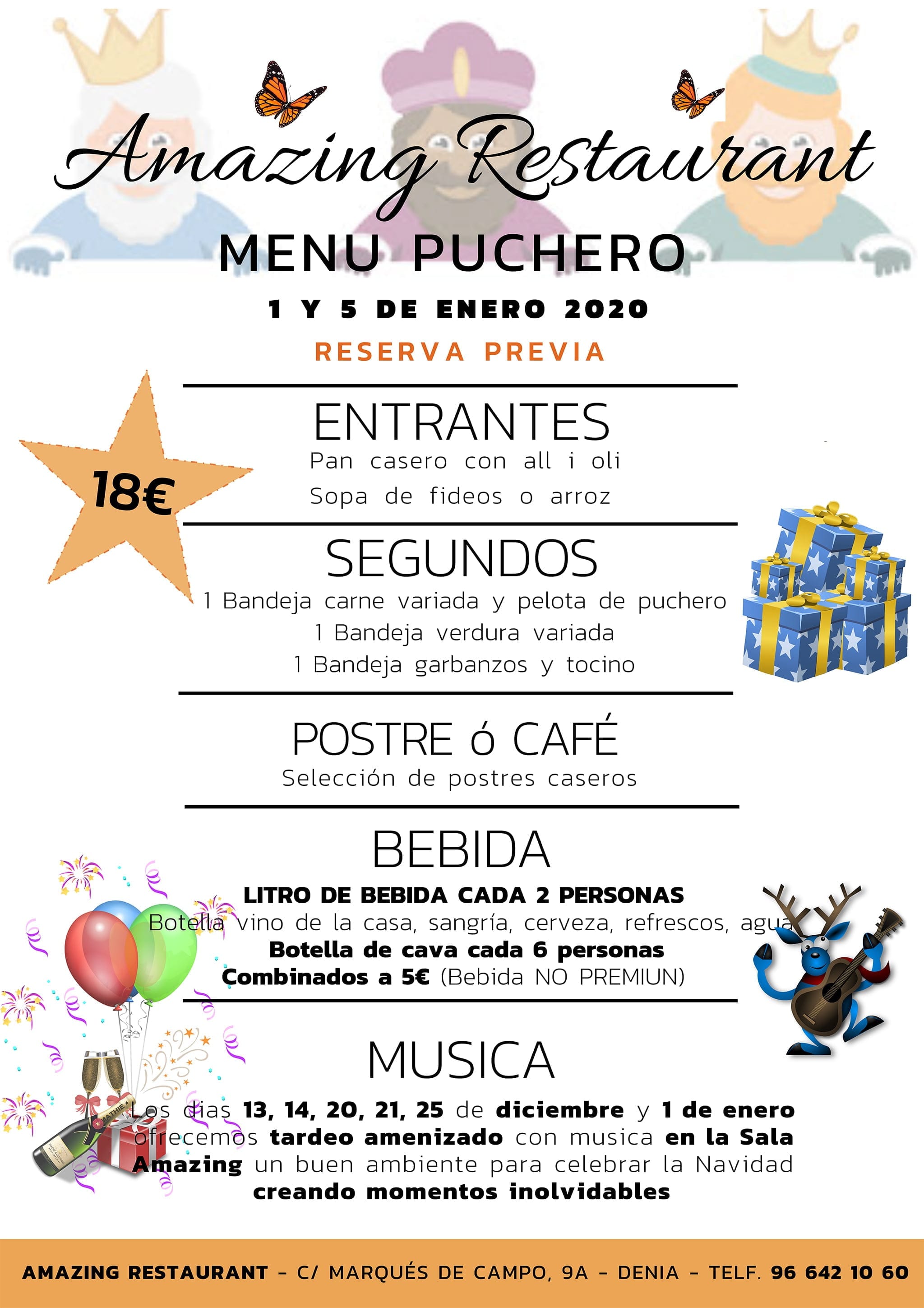 Imagen: Menú de puchero para el 1 y el 5 de enero en Restaurante Amazing