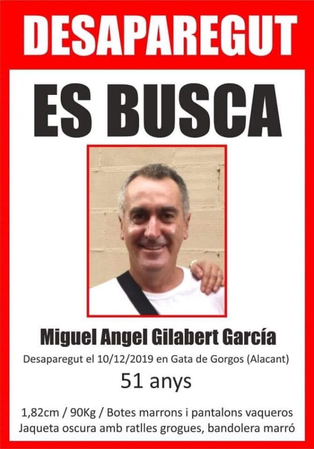 Imagen: Buscan a Miguel Angel Gilabert García