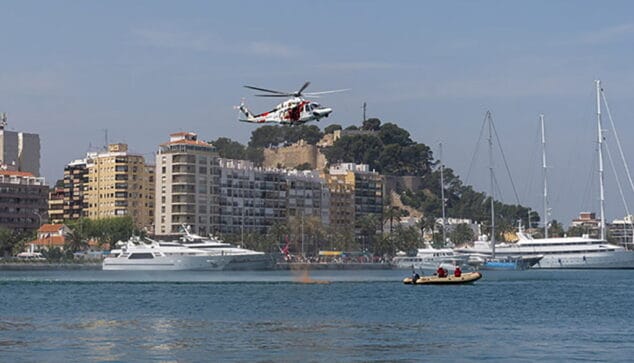 el helimer durante un simulacro