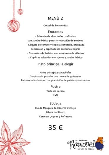 Menú de empresa, opción 2 – El Jamonal de Ramonet