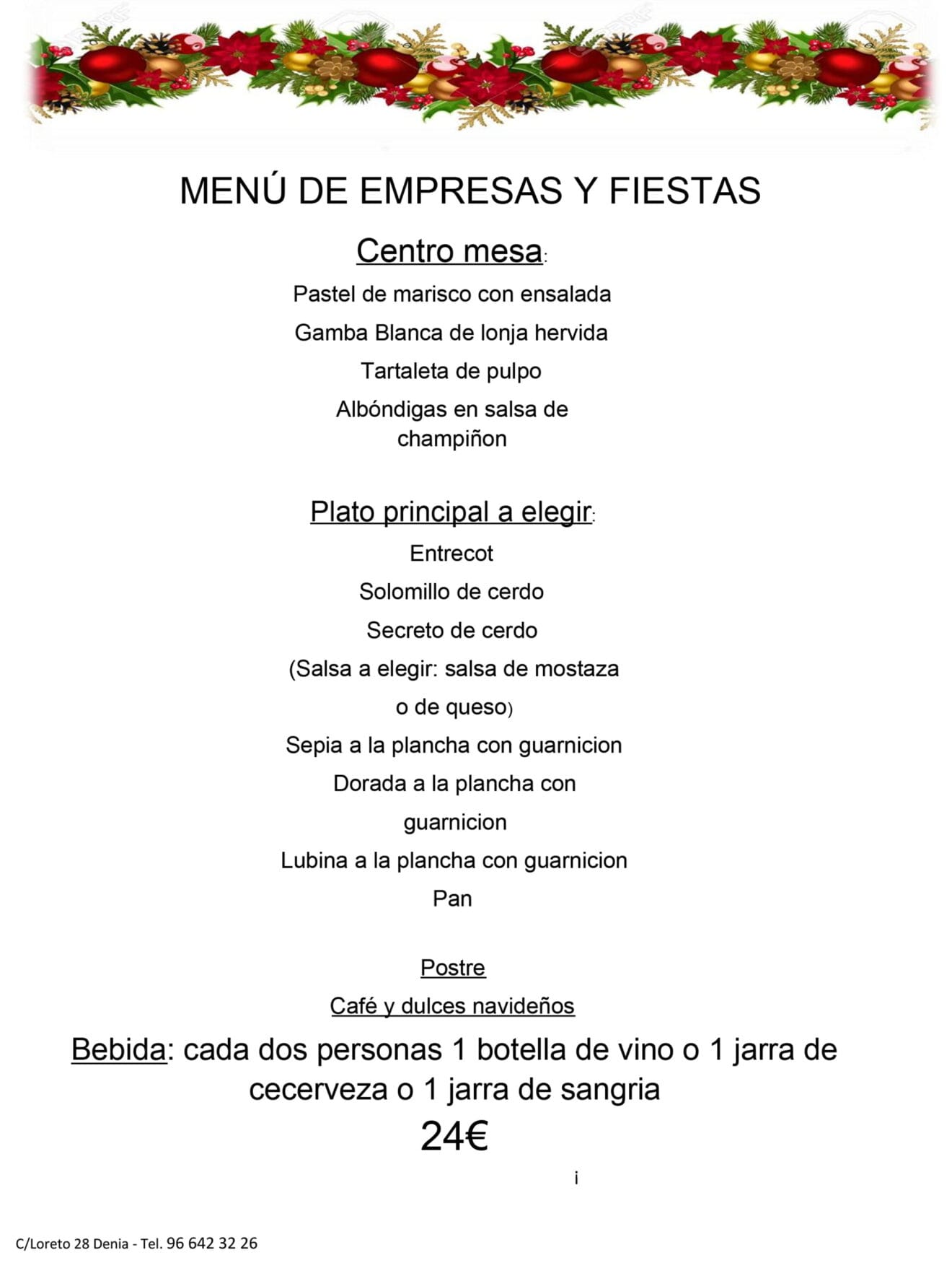 Menú para empresas y para grupos en Taberna Sevillana