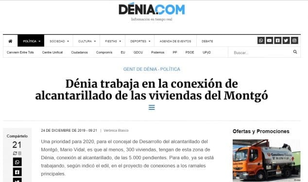 El nuevo diseño web de Dénia.com ofrece más facilidades a los lectores 6 Imagen: Texto más ágil de lectura