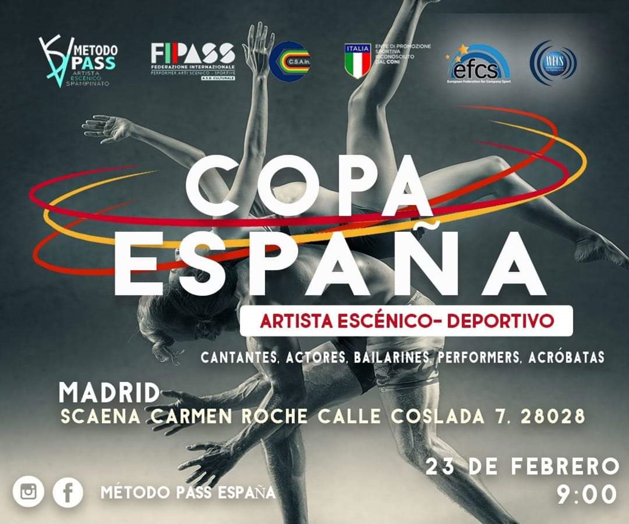 Cartel de la Copa de España a la que se presenta la Dénia Dance Academy by Miguel Ángel Bolo – Centro Deportivo Dénia