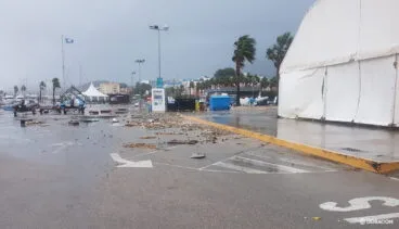Destrozos en el Club Náutico de Dénia