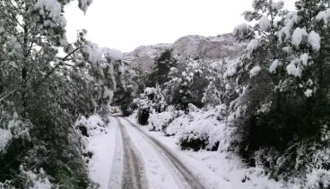 El blanco camino hacia el Montgó