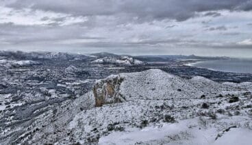 Imagen de la nevada desde el Montgó