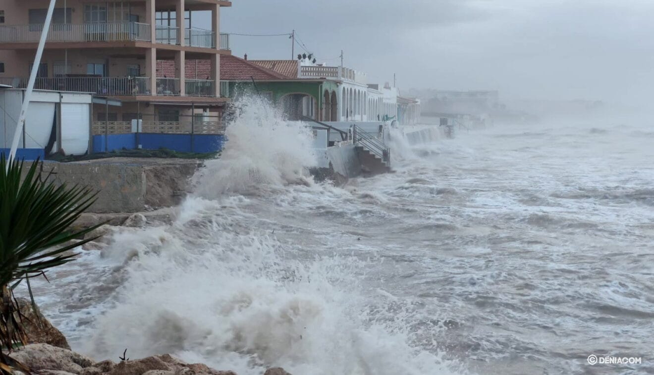 Les Deveses durante el temporal