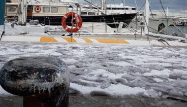 Nieve en el puerto de Dénia
