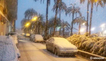 nieve en la explanada cervantes