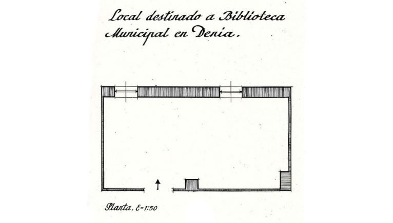Piano della prima sede della Biblioteca di Denia, nel municipio
