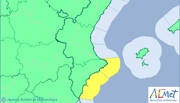 Imagen: Predicción de la AEMET para el viernes