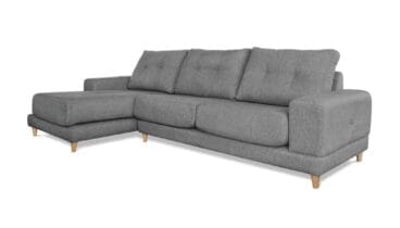 Sofá con Chaise Longe New Chic Cinza – Ok Sofás