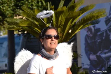 Un angelito en la carrera