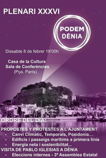 Cartel asamblea Podem Dénia