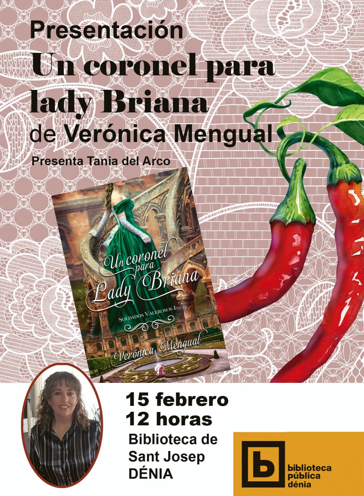 Cartel presentación del libro ‘Un Coronel para lady Briana’ de Verónica Mengual