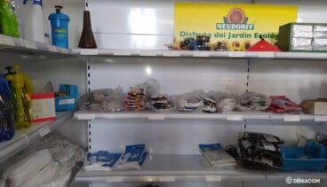 Estantería sin stock de mascarillas