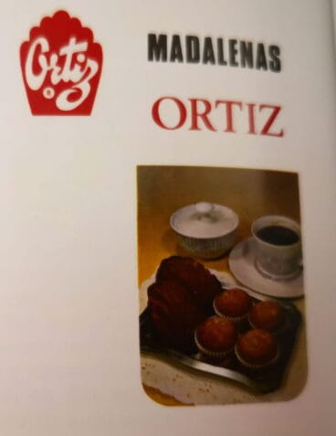 Publicidad de Magdalenas Ortiz en los años 70 (Foto: “100 años de Seguridad Social en Dénia”, de Carmelo Nofuentes)