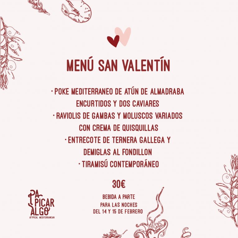 Menú de San Valentín en Pa Picar Algo