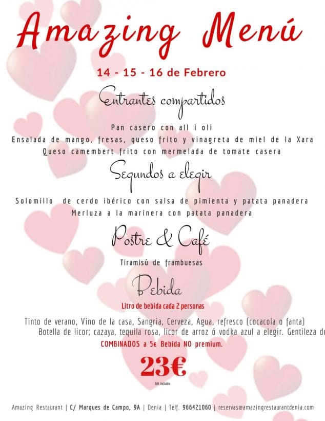 Imagen: Menú de San Valentín en Restaurante Amazing